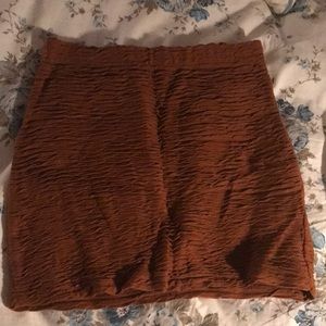 Ruched burnt orange skirt